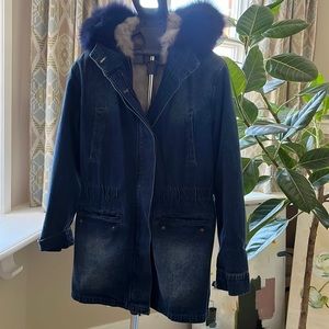Love Token Jean Jacket with Fur Lining